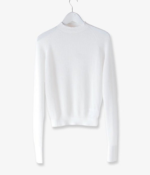 MAISON EUREKA/RIB HIGH NECK SUMMER SWEATER(WHITE)