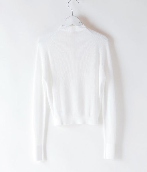 MAISON EUREKA/RIB HIGH NECK SUMMER SWEATER(WHITE)