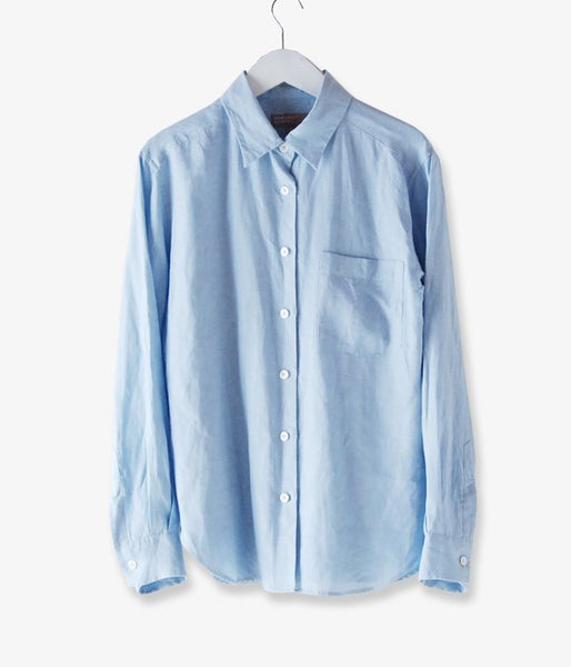 MARGARET HOWELL/SHIRTING LINEN(BLUE)