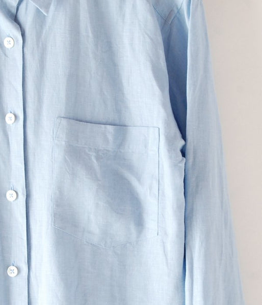 MARGARET HOWELL/SHIRTING LINEN(BLUE)