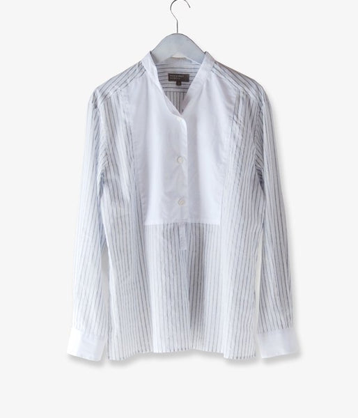 MARGARET HOWELL/COTTON LINEN SHIRTING(BLUE)