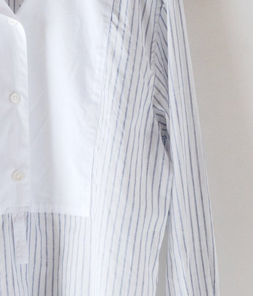 MARGARET HOWELL/COTTON LINEN SHIRTING(BLUE)