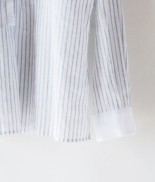 MARGARET HOWELL/COTTON LINEN SHIRTING(BLUE)