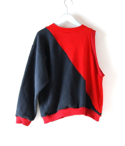 MAISON EUREKA/VINTAGE REWORK 2 WAY JAMPER(BLACKxRED)