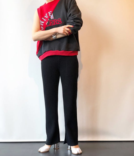 MAISON EUREKA/VINTAGE REWORK 2 WAY JAMPER(BLACKxRED)