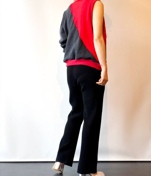 MAISON EUREKA/VINTAGE REWORK 2 WAY JAMPER(BLACKxRED)