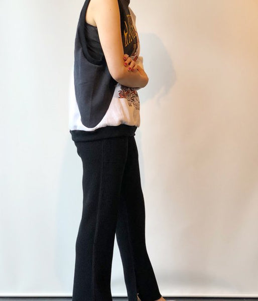 MAISON EUREKA/VINTAGE REWORK 2 WAY JAMPER(WHITExBLACK)