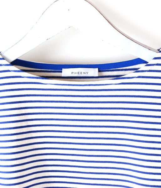 PHEENY/BORDER BOAT NECK L/S(BLUE)