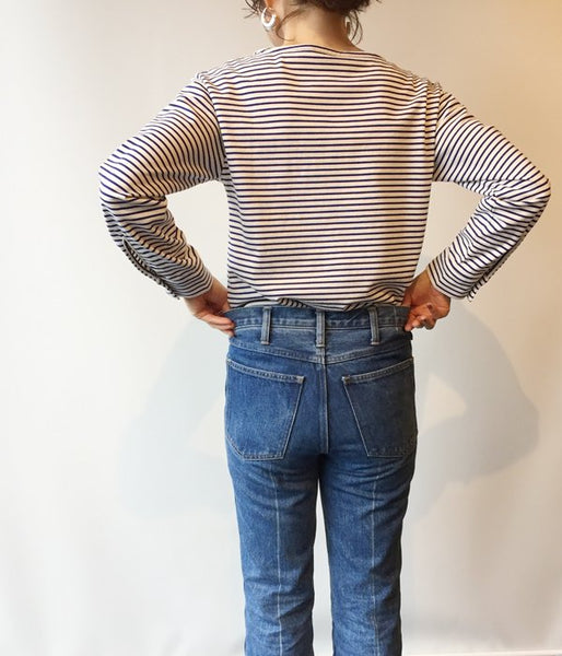 PHEENY/BORDER BOAT NECK L/S(BLUE)