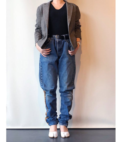 MAISON EUREKA/VINTAGE REWORK JODHPUR PANTS(BLUE)