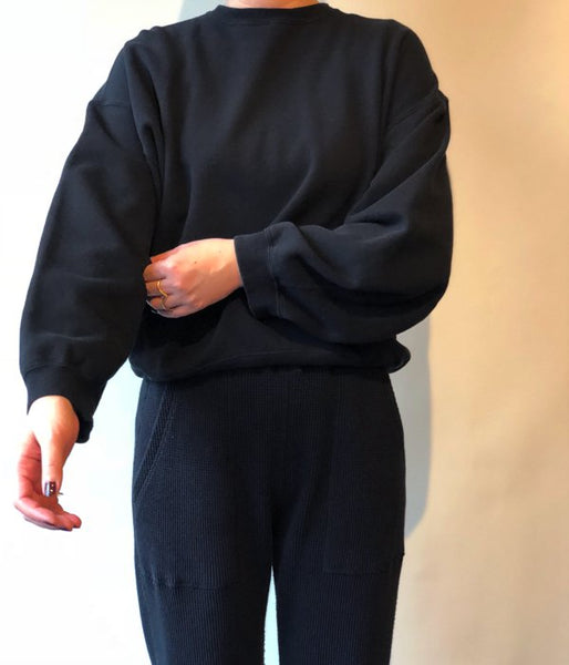 MAISON EUREKA/VINTAGE LIKE SWEAT SHIRT(BLACK)