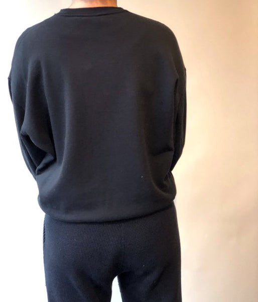 MAISON EUREKA/VINTAGE LIKE SWEAT SHIRT(BLACK)