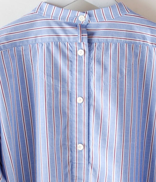 WRYHT/BACK-PLACKET BAND COLLER LONG SHIRTS(PAJAMA STRIPE)