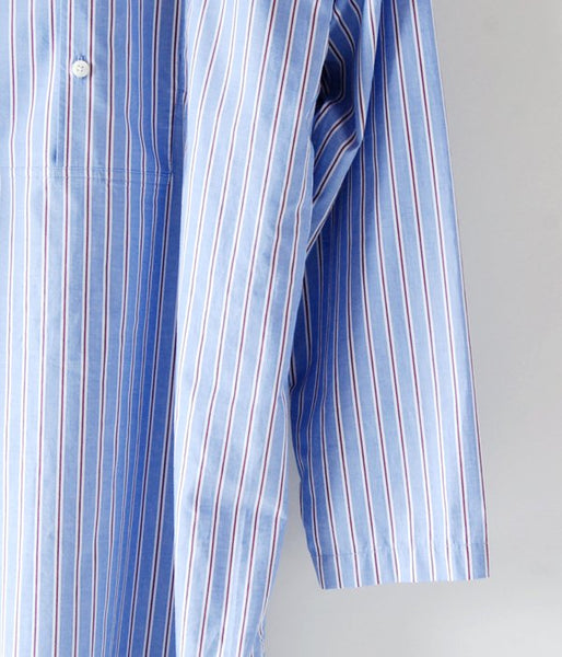 WRYHT/BACK-PLACKET BAND COLLER LONG SHIRTS(PAJAMA STRIPE)