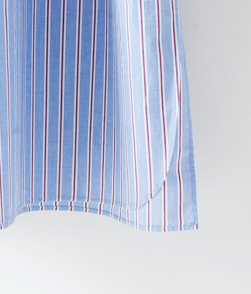 WRYHT/BACK-PLACKET BAND COLLER LONG SHIRTS(PAJAMA STRIPE)