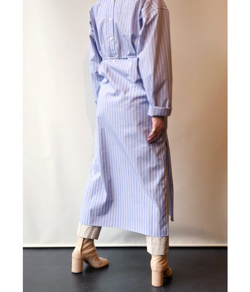 WRYHT/BACK-PLACKET BAND COLLER LONG SHIRTS(PAJAMA STRIPE)