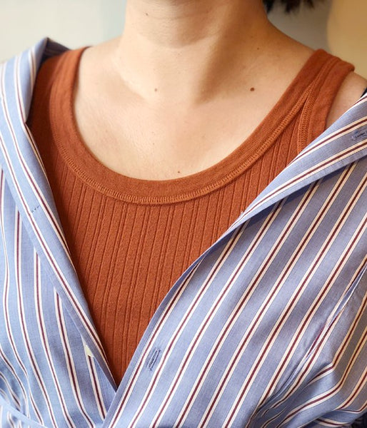 WRYHT/DROP NEEDLE TANK TOP(COPPER)