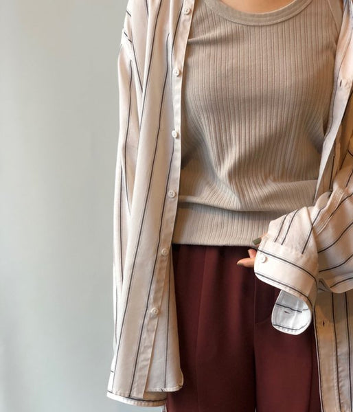 WRYHT/DROP NEEDLE TANK TOP(BISQUE)