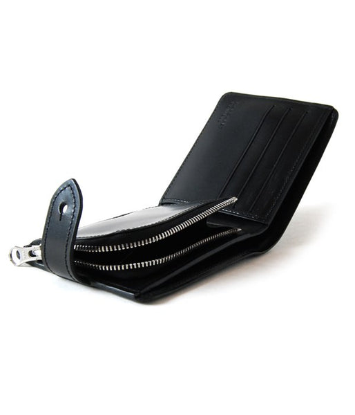 MARGARET HOWELL/BRIDLE LEATHER BI-FOLD WALLET(BLACK)