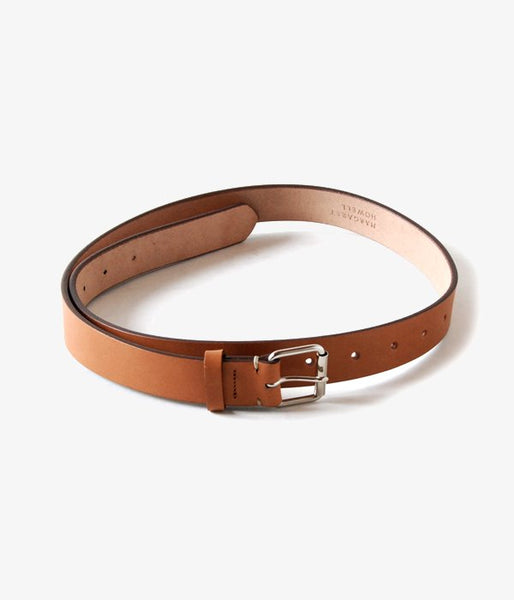 MARGARET HOWELL/ROLLER BUCKLE BELT(BROWN)
