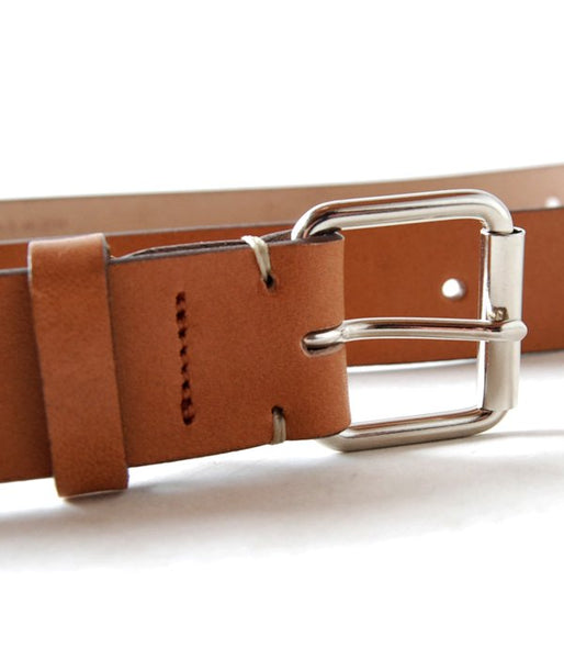 MARGARET HOWELL/ROLLER BUCKLE BELT(BROWN)