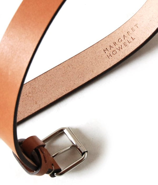 MARGARET HOWELL/ROLLER BUCKLE BELT(BROWN)