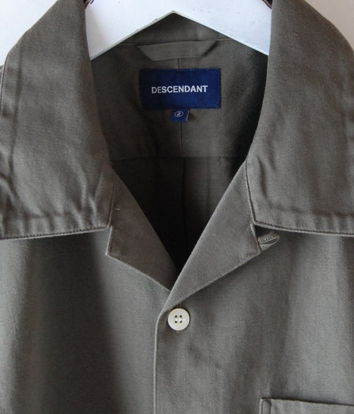 DESCENDANT/PIER 01 / SATIN SS SHIRT(CHARCOAL)