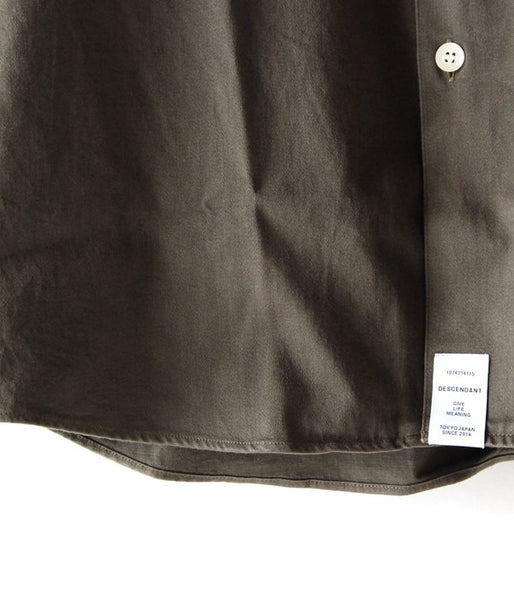 DESCENDANT/PIER 01 / SATIN SS SHIRT(CHARCOAL)