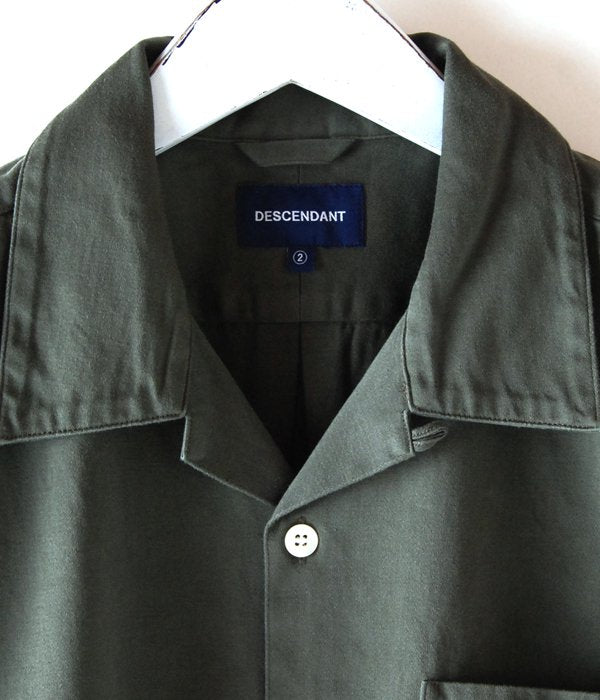 DESCENDANT/PIER 01 / SATIN SS SHIRT(OLIVE DRAB)