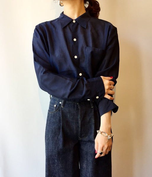 WRYHT/SIMPLE SMALL COLLAR SHIRTS(NAVY)