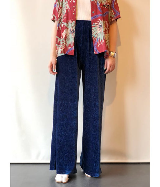 MM6 MAISON MARGIELA/SMOCKING VELVET JERSEY PANTS(BLUE)