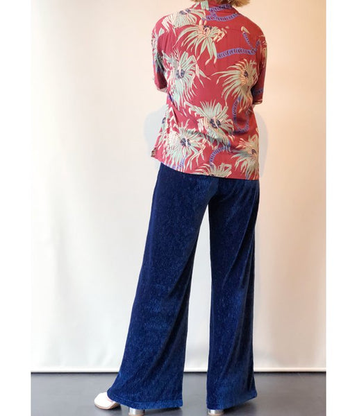 MM6 MAISON MARGIELA/SMOCKING VELVET JERSEY PANTS(BLUE)