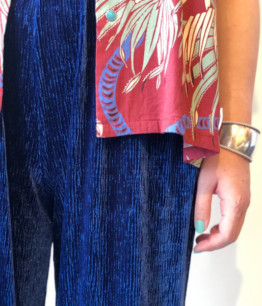 MM6 MAISON MARGIELA/SMOCKING VELVET JERSEY PANTS(BLUE)