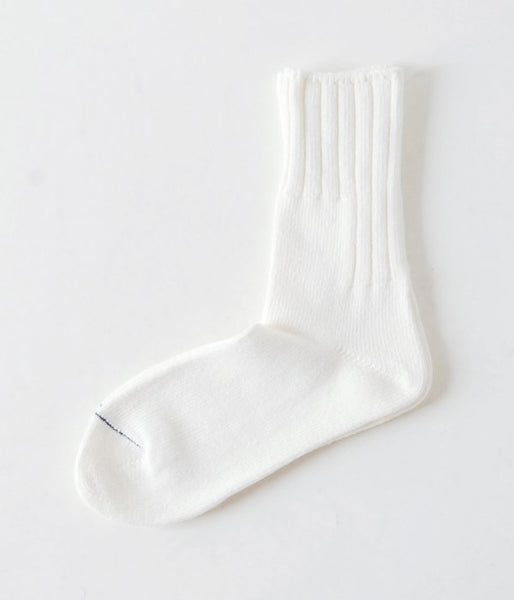 MHL./ROUGH COTTON RIB SOCK(WHITE)