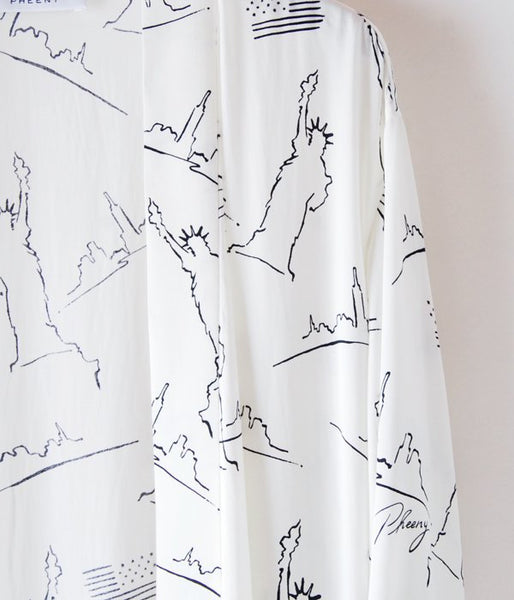 PHEENY/NYC PRINTED ROBE(IVORY)