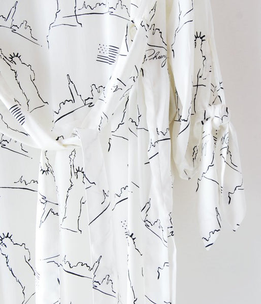 PHEENY/NYC PRINTED ROBE(IVORY)