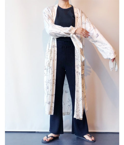 PHEENY/NYC PRINTED ROBE(IVORY)