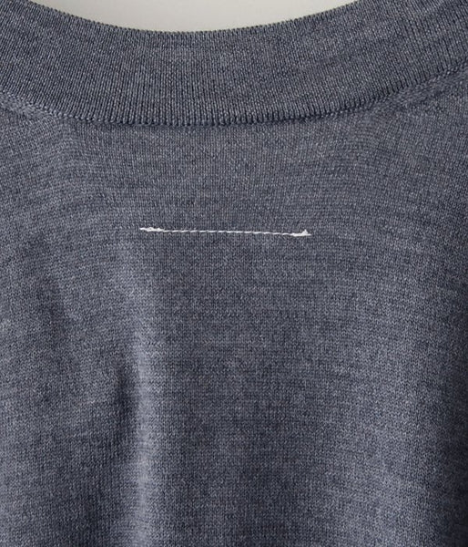 MM6 MAISON MARGIELA/WOOL+LAMINATED PATCHES KNIT CARDIGAN (GREY MELANGE)