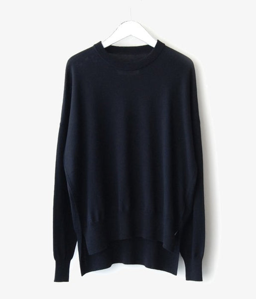 MM6 MAISON MARGIELA/WOOL+LAMINATED PATCHES KNIT PULLOVER (BLACK)