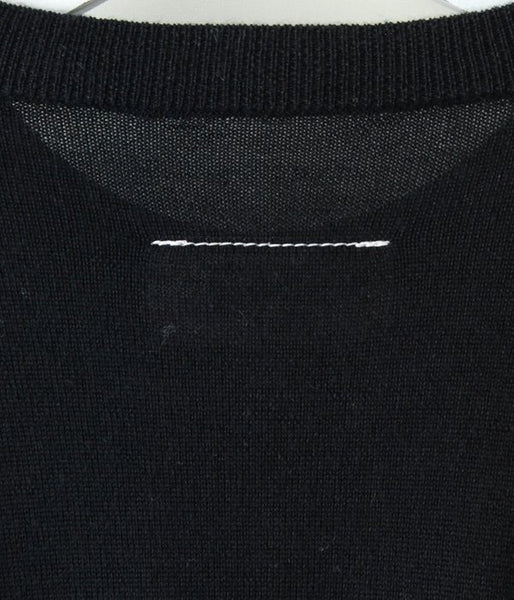 MM6 MAISON MARGIELA/WOOL+LAMINATED PATCHES KNIT PULLOVER (BLACK)