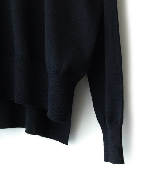 MM6 MAISON MARGIELA/WOOL+LAMINATED PATCHES KNIT PULLOVER (BLACK)