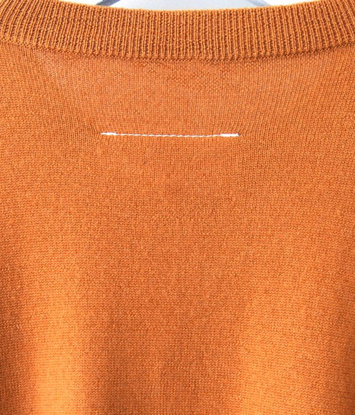 MM6 MAISON MARGIELA/WOOL+LAMINATED PATCHES KNIT PULLOVER (CAMEL)