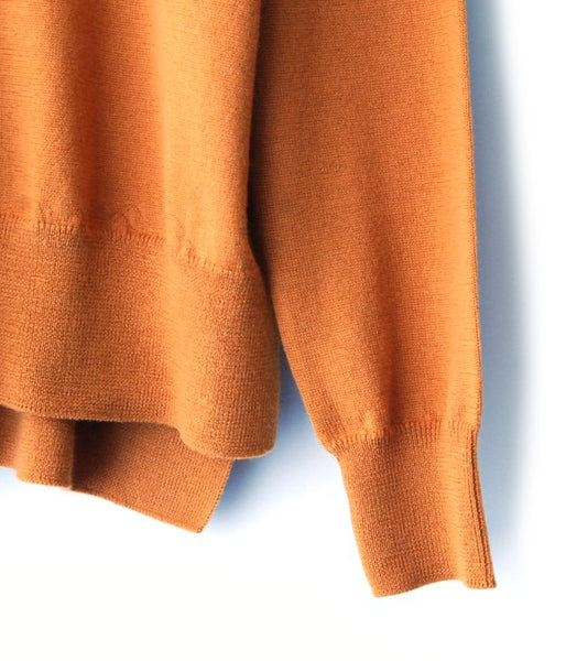 MM6 MAISON MARGIELA/WOOL+LAMINATED PATCHES KNIT PULLOVER (CAMEL)