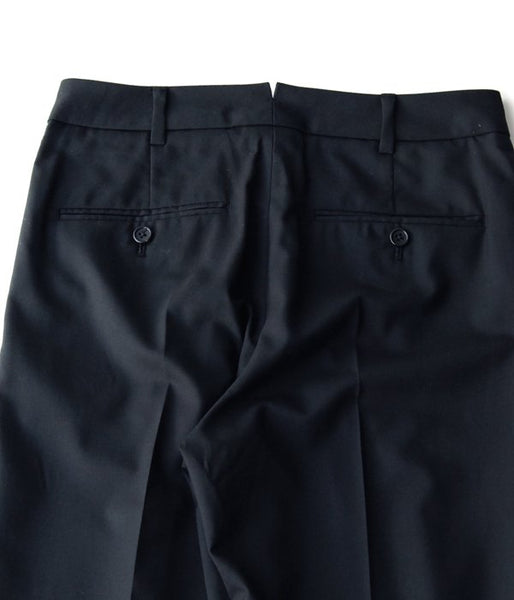 MARGARET HOWELL/FINE WOOL POPLIN TROUSERS (BLACK)