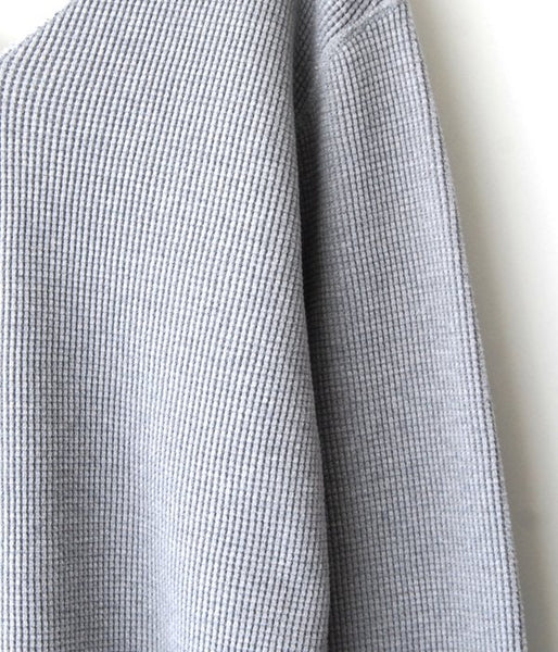 PHEENY/BIG WAFFLE V-NECK L/S(GRAY)(4)