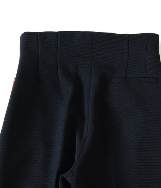 PHEENY/TRICOTINE SIDE STRIPE HIGH WAIST SLACKS(BLACK)