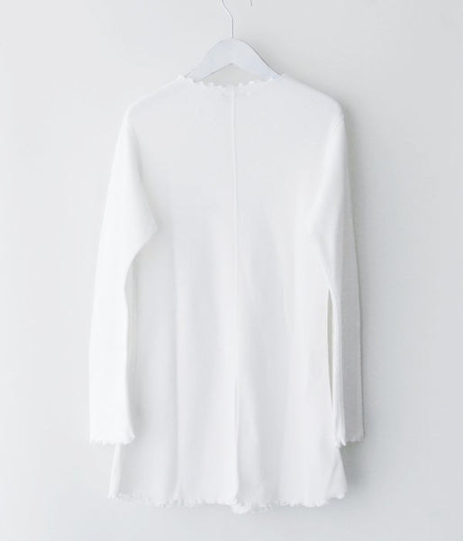 PHEENY/20/- HONEYCOMB FRILL NECK L/S(WHITE)
