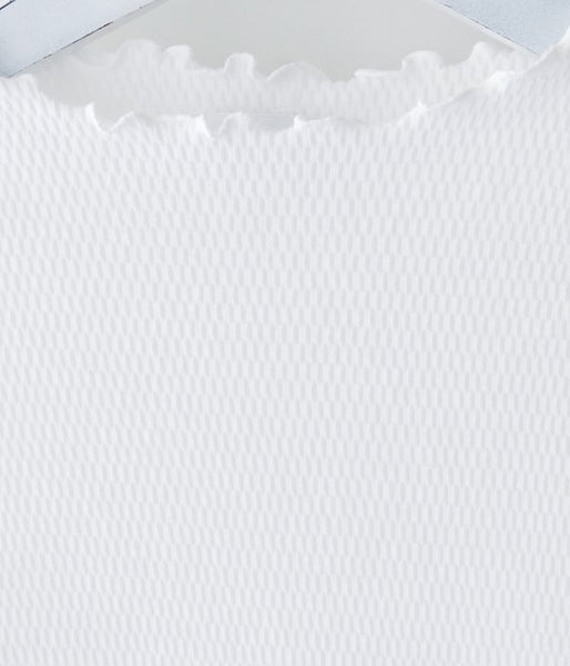 PHEENY/20/- HONEYCOMB FRILL NECK L/S(WHITE)