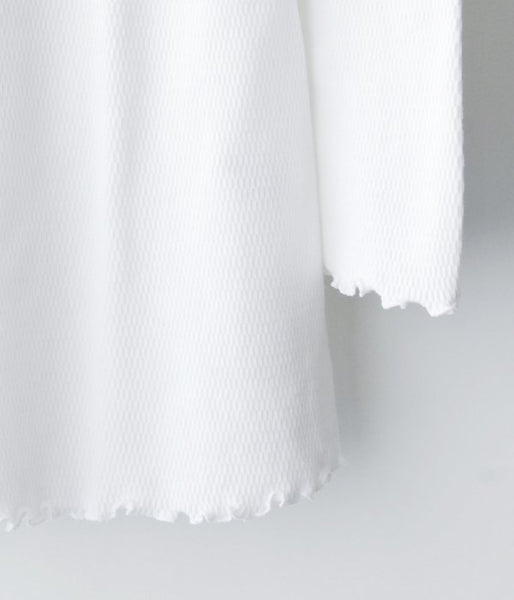 PHEENY/20/- HONEYCOMB FRILL NECK L/S(WHITE)