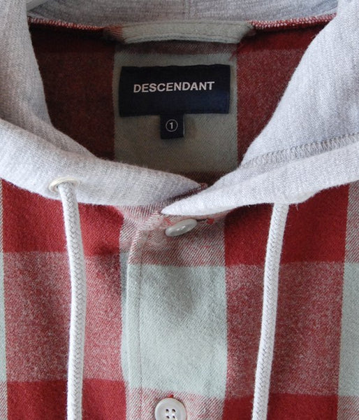 DESCENDANT/SPICOLI HOODED LS SHIRT(BURGUNDY)